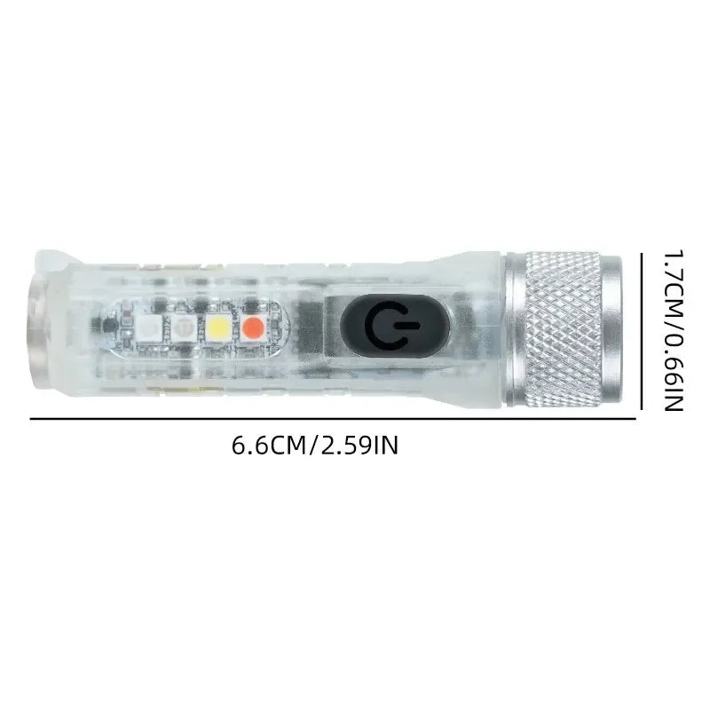 Mini USB-C LED Keychain Flashlight – 600LM Waterproof Multi-Mode