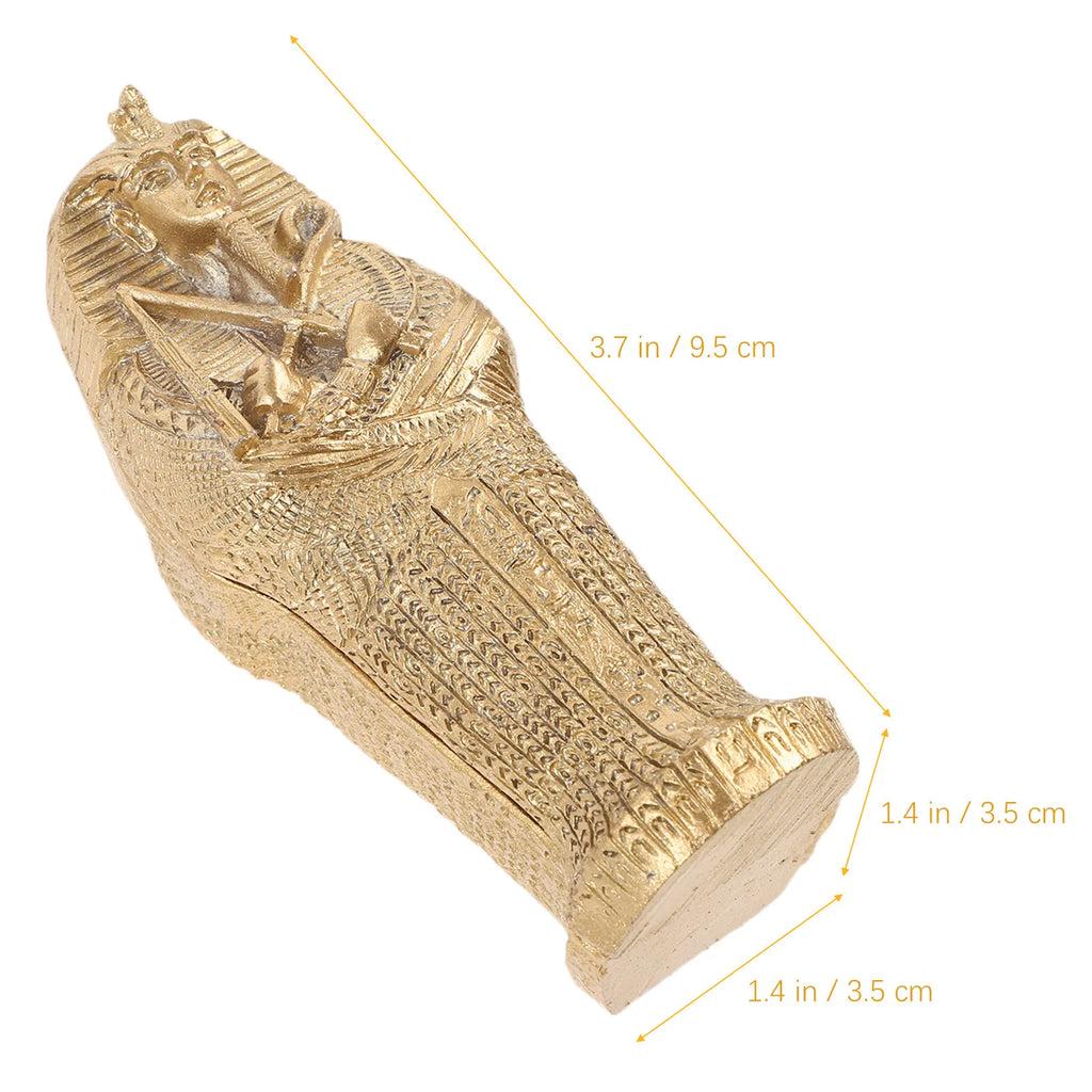 Skull Desktop Decor Resin Egyptian Mummy Coffin Ornament Home Office