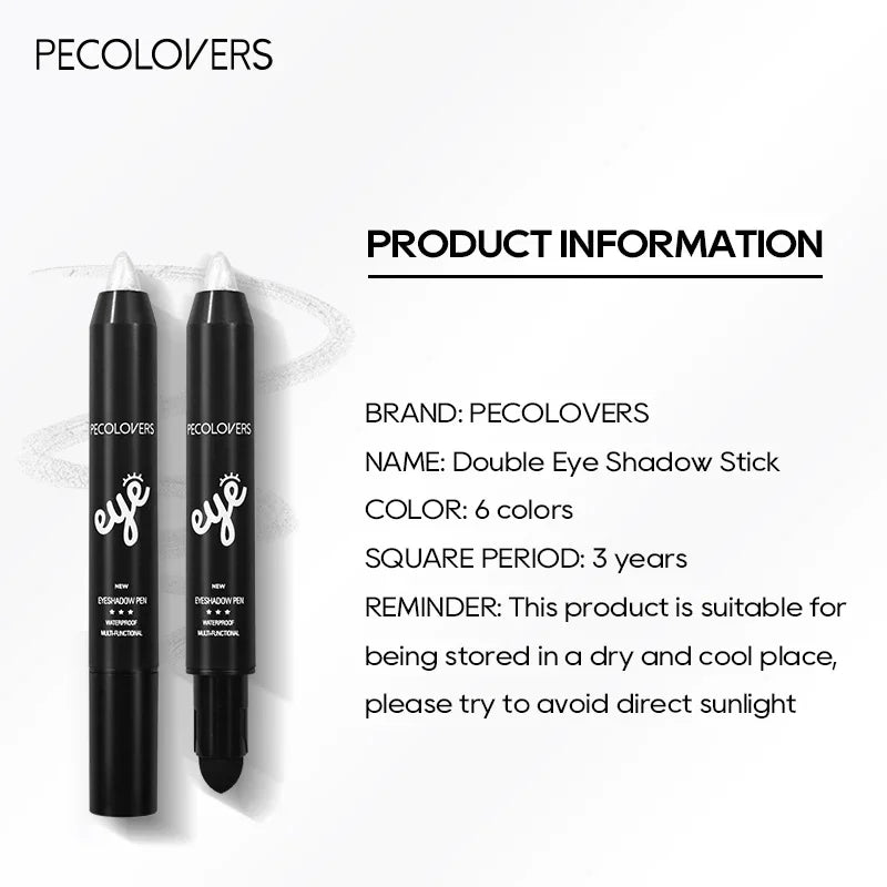 6 Colors Eyeshadow Pencil Stick, Waterproof Pearly Shimmer Glitter Eyeshadow Eyeliner Pen, Long Lasting Eye Makeup Tool Zpaxo