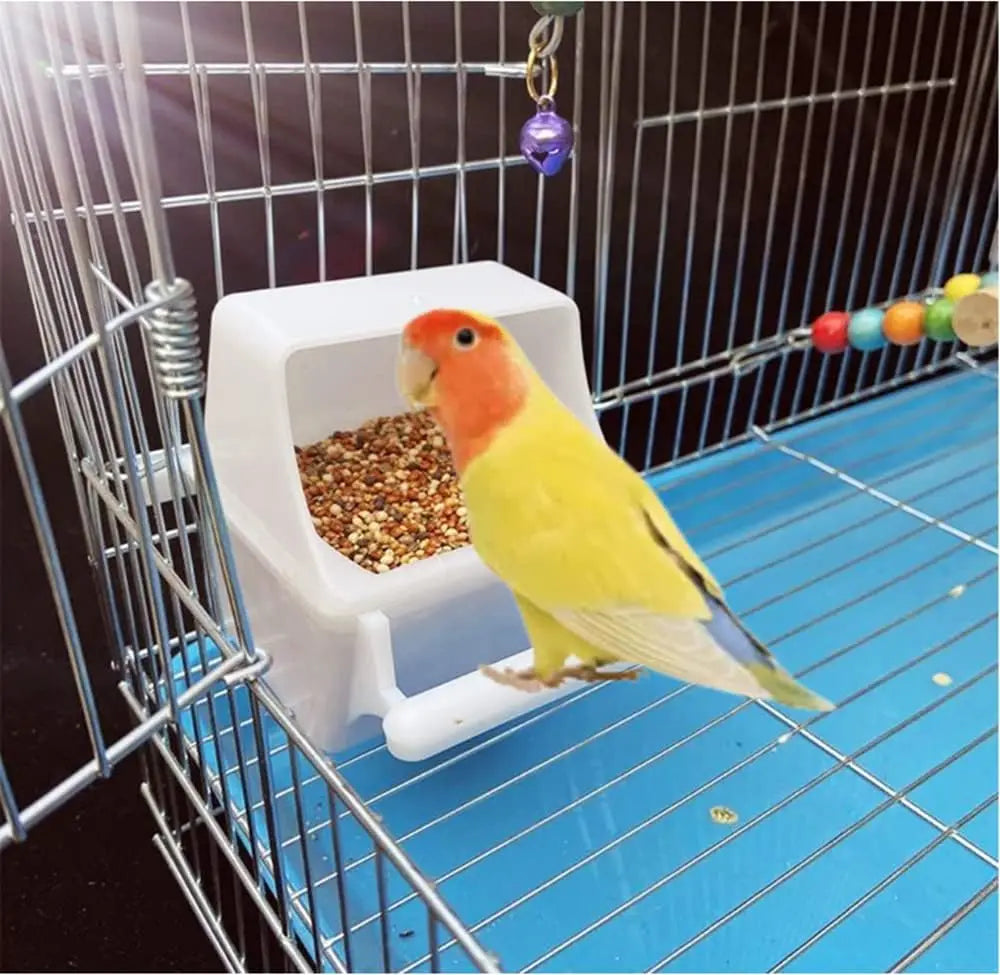 2 Pieces Bird Food Feeding Dish Easy to Install Bird Cage Feeder Bowl for Small Animals Budgie Parrot Parakeets Lovebirds Zpaxo