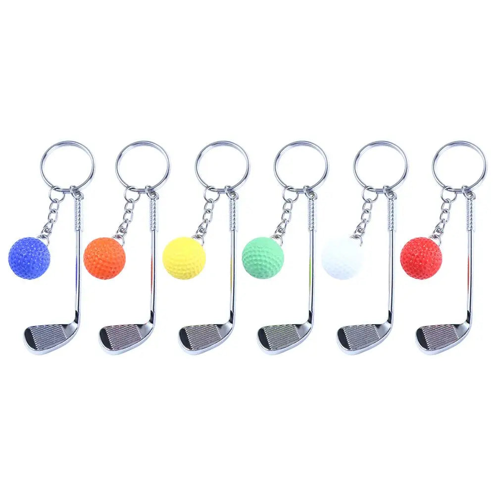 Women Girl Creative Car Key Chain Jewelry For Gift Bag Charms Golf Ball Key Chain Metal Keychain Ball Pendant Mini Golf Racket Zpaxo