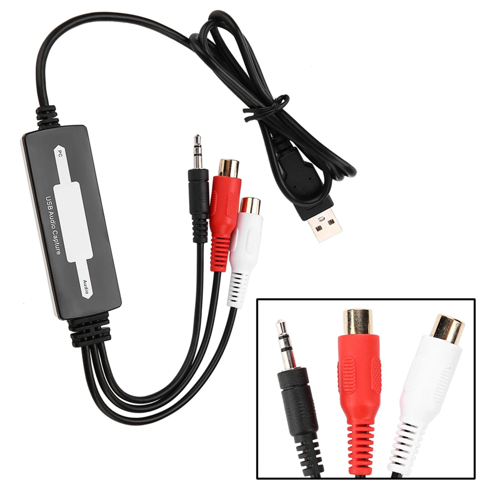 Audio Capture Recorder USB Card Converts Turntables Cassettes MP3 WAV