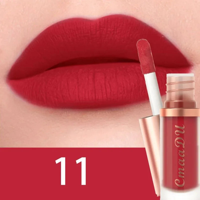 Waterproof Matte Velvet Lip Glaze Moisturizing Long Lasting Liquid Lipstick Non-stick Cup Not Easy To Fade Lip Gloss Lips Makeup Zpaxo 11