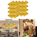 30Pcs 3D Hexagon Wall Stickers DIY Acrylic Sheet Tiles Living Room Decal Zpaxo Gold 46x40x23mm
