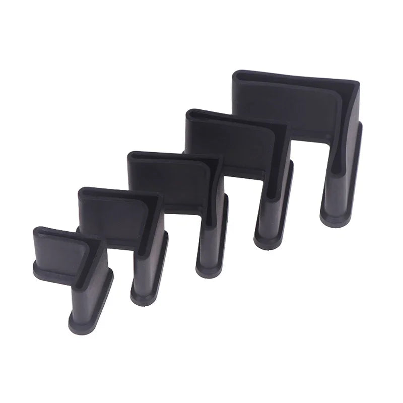 10Pcs L Type Rubber Base Non-Slip Foot Pad Slotted Angle Bar Triangle Feet Shelf Iron Bed Foot Cover Protective Rubber Sleeve Zpaxo