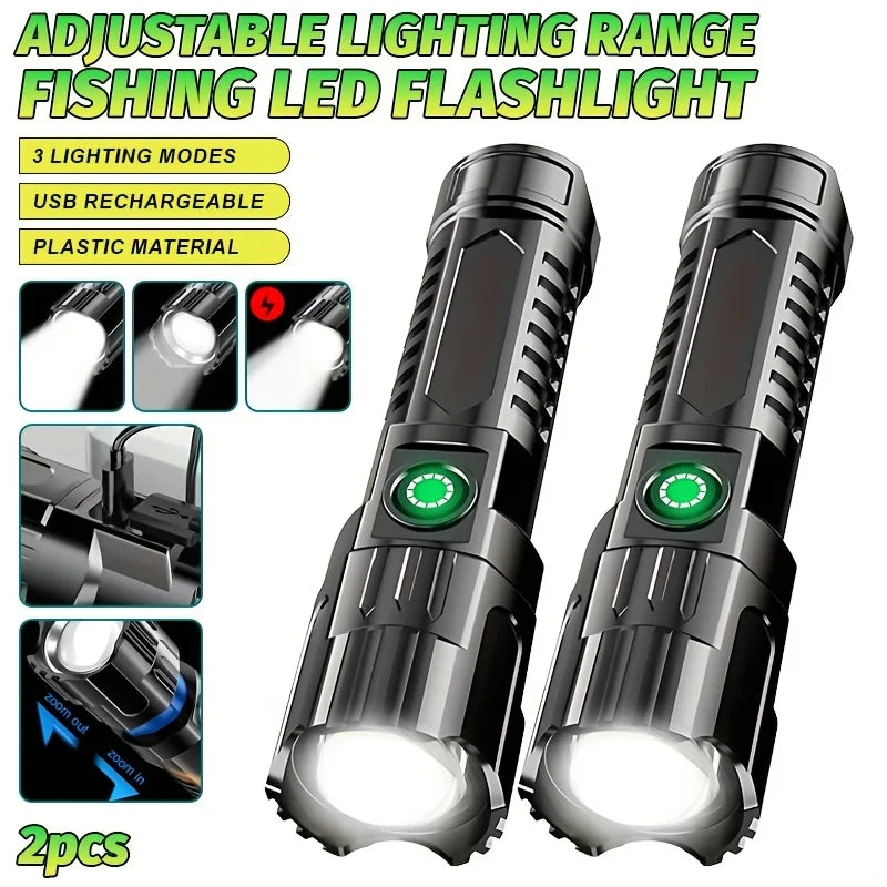 1000LM Zoomable LED Tactical Flashlight | USB-C Rechargeable