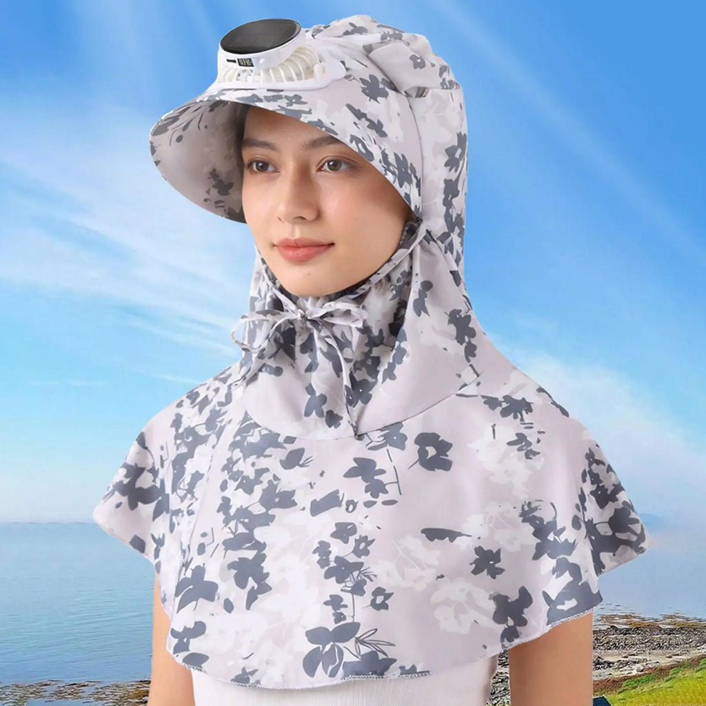 Sun Hat With Fan With Neck Flap USB Rechargeable 3 Speeds Solar Hat With Built In Fan For Beach Vacation Travel Gardening Zpaxo