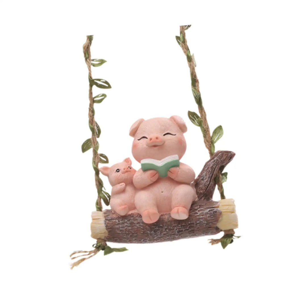 Swing Animal Garden Statue Resin Ornament Decorative Hanging Zpaxo