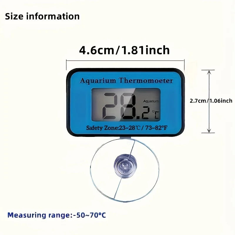 LCD Digital Aquarium Thermometer Probe Suction Cup Fish Tank Water