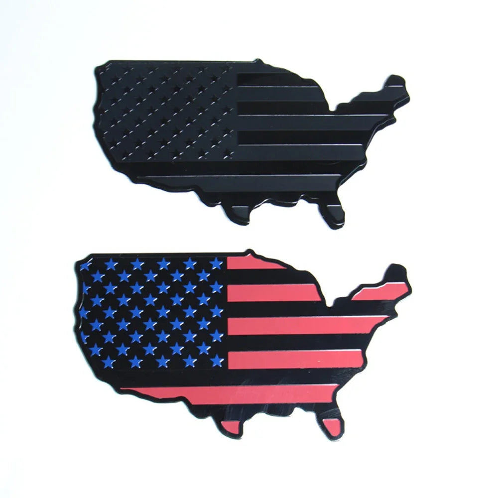 National Flag Aluminum Fender Emblem Car Sticker – USA UK DE FR