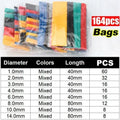Thermal-Activated Cable Sleeve Shrinkable Wire Protector Kit Insulation Tubes for DlY Proiects Automotive Electronics Repair Zpaxo 164pcs (bags) Mixed-size