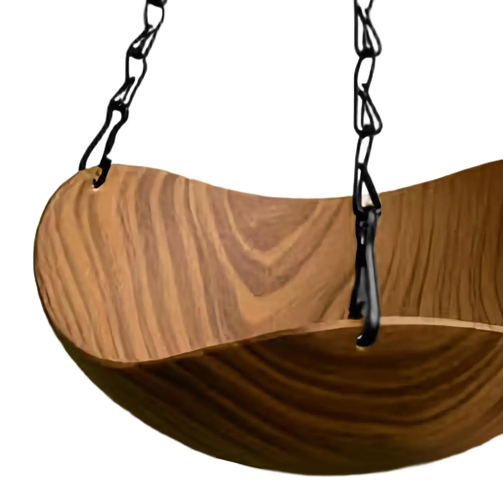 Outdoor Bird Bath Wooden Feeder Water Bowl Wild Feeders Tray Park