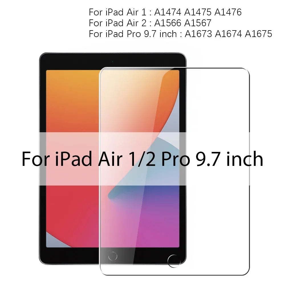 Tempered Glass Screen Protector Ipad 13 12 9 11 6th M4 M2 2024 Air 5 Zpaxo Air 1 2 Pro 9.7