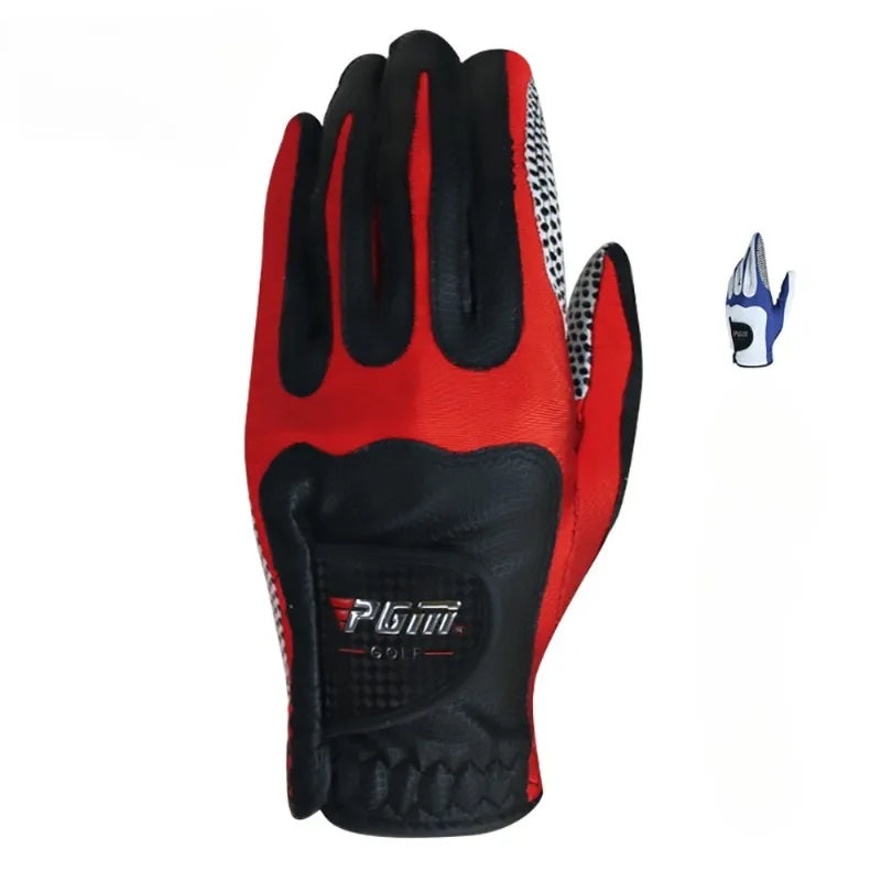 Men's Microfiber Golf Gloves with Single Finger Divided Particles Anti Slip Breathable Adjustable High Elasticity Golf Gloves Zpaxo