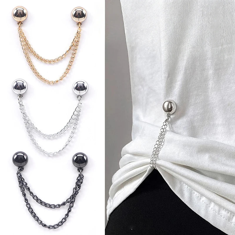 Magnetic Ball Chain Clips – No-Sew Sleeve & Pants Shortener 2pcs