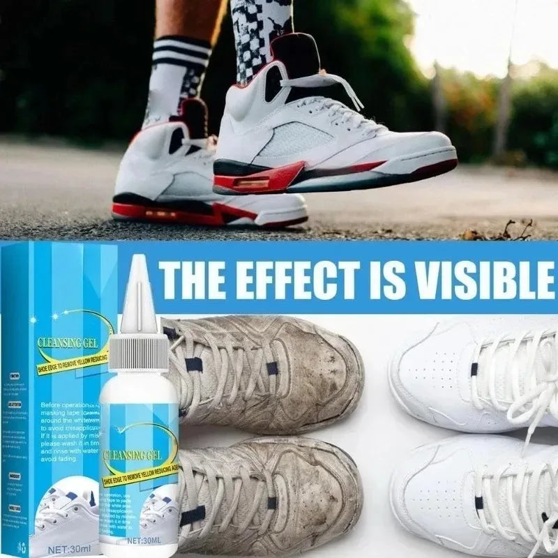 White Shoe Cleaning Cream & Stain Remover with Sponge