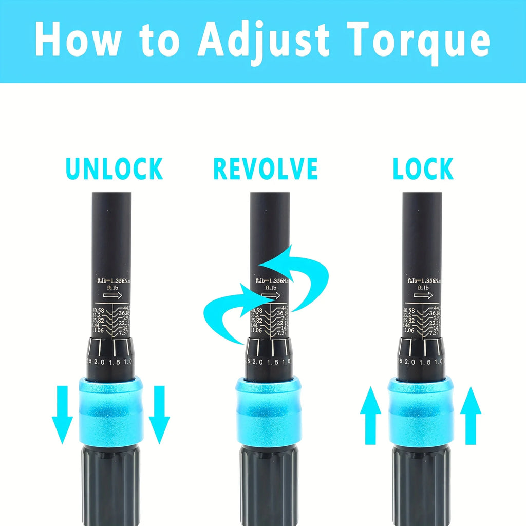 3/8" Drive 72-Tooth Click Torque Wrench - 10-60 Nm (7.37-44.27 ft-lb) Dual-Direction Adjustable for Automotive, Bicycle Zpaxo