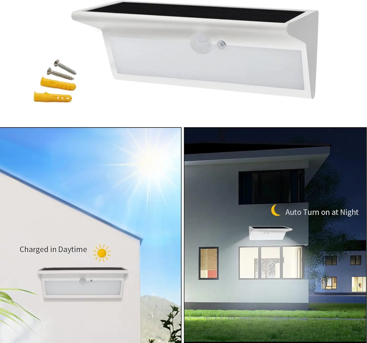 Solar Panel Lights Motion Sensor Outdoor Garden 46LED Lamp 4 Mode Zpaxo
