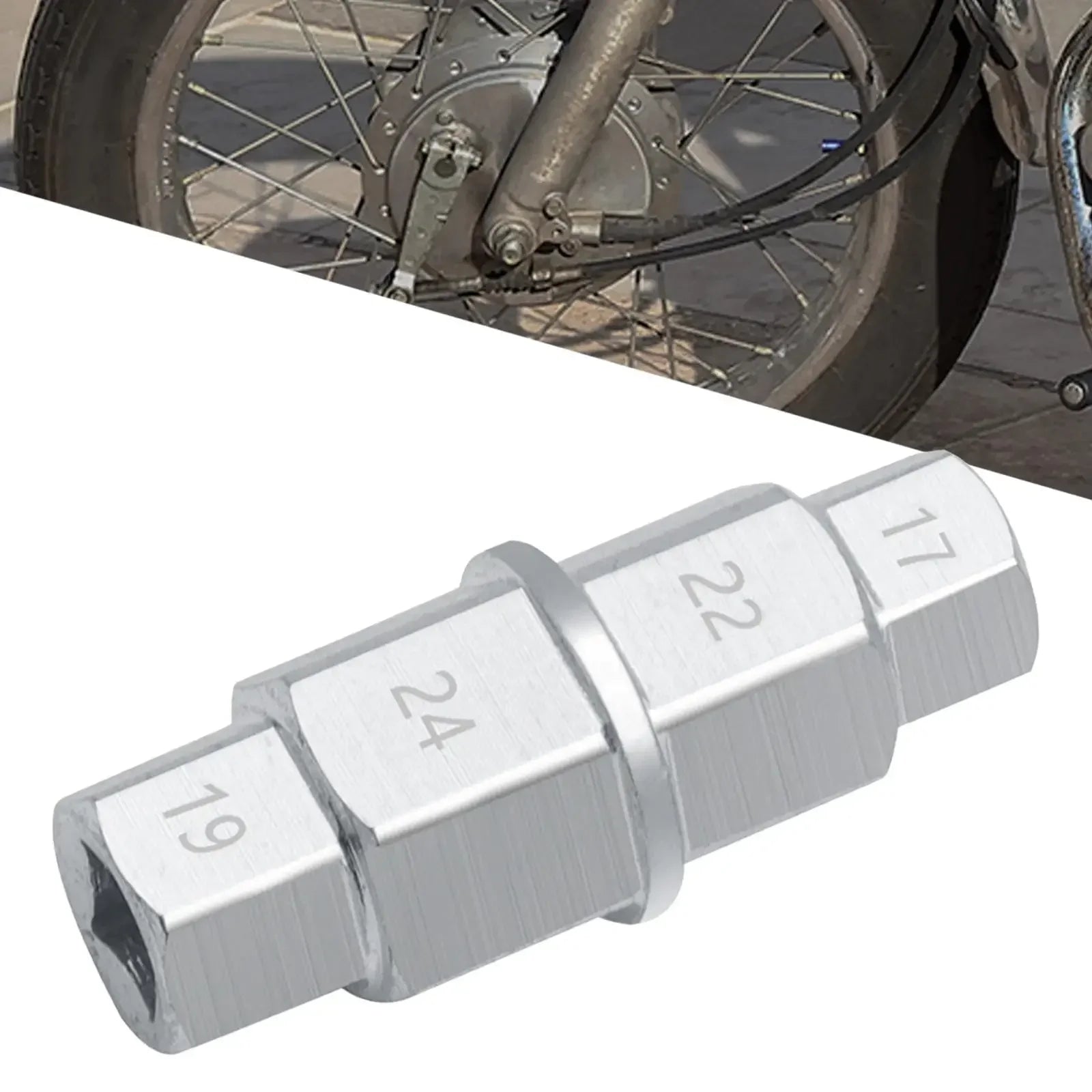 Hex Axle Tool Universal Chrome Silver Hex Wrench Removal Tool Hex Allen Axle Spindle Tool for Motorcycle Front Axle Wheel Zpaxo