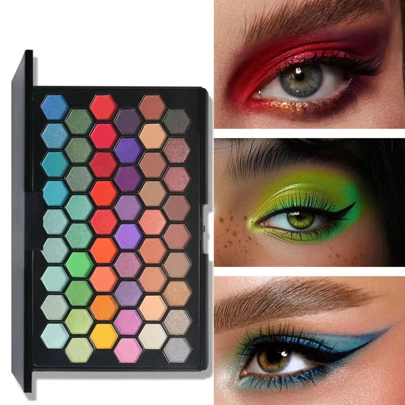 54-Color Eyeshadow Palette Pearlescent Matte Fine Shimmer Glitter