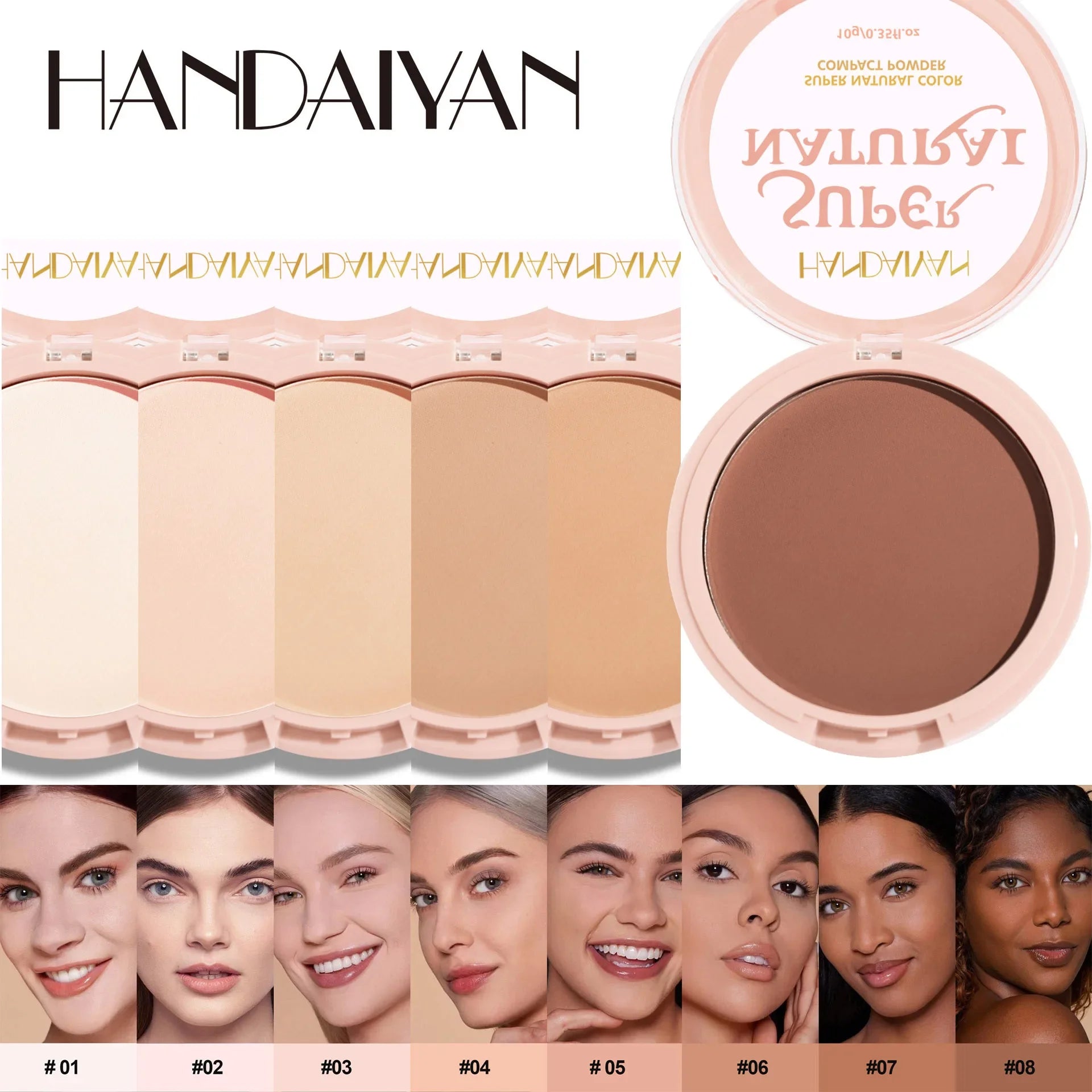 8 Colors Matte Face Pressed Powder 24 Hours Oil Control Natural