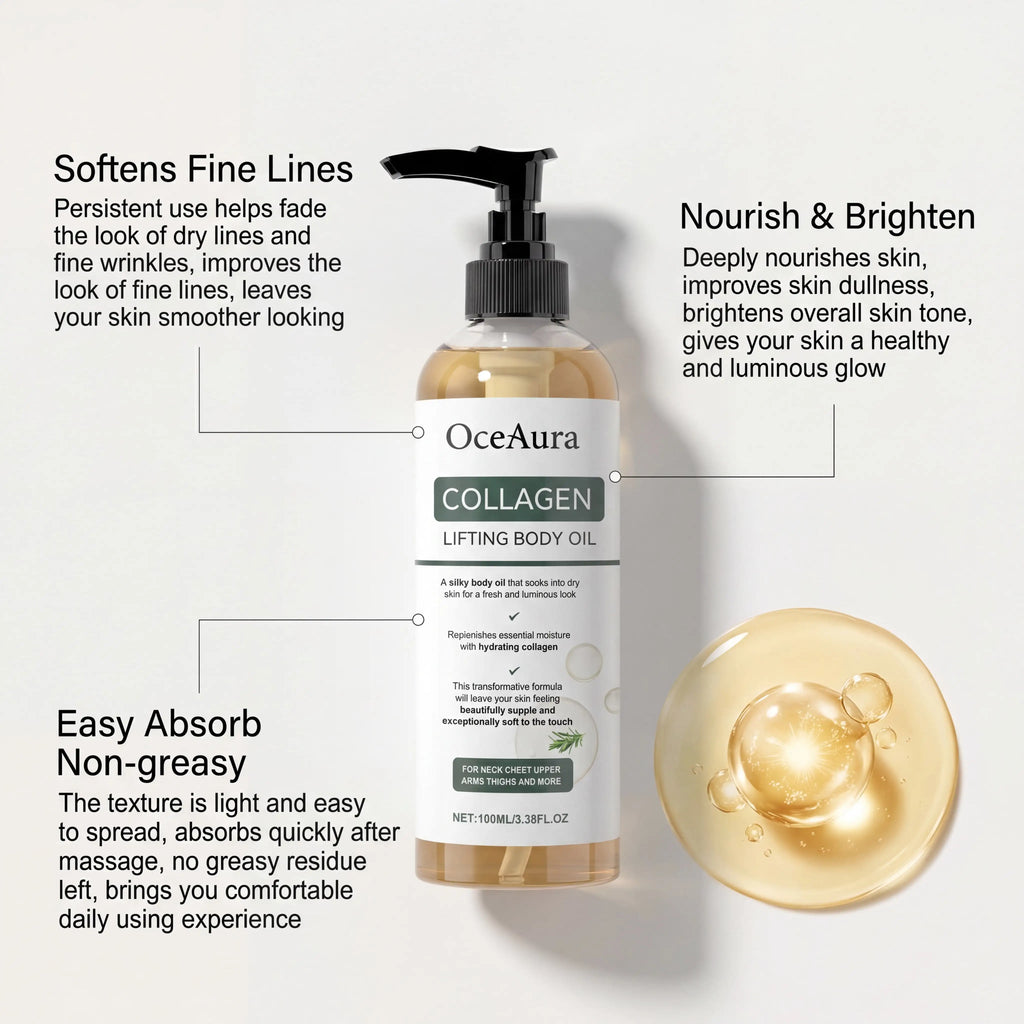 100/200/300/400/1000ml Collagen Body Oil Long Lasting Moisturization Stabilizing Restoring Flaky Skin Care Moisturizing Zpaxo