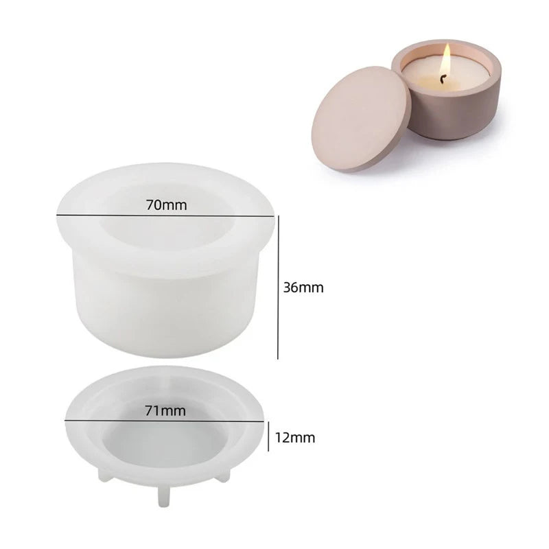 Silicone DIY Candle Jar Mold Lid Aroma Wax Making Resin Concrete Zpaxo A