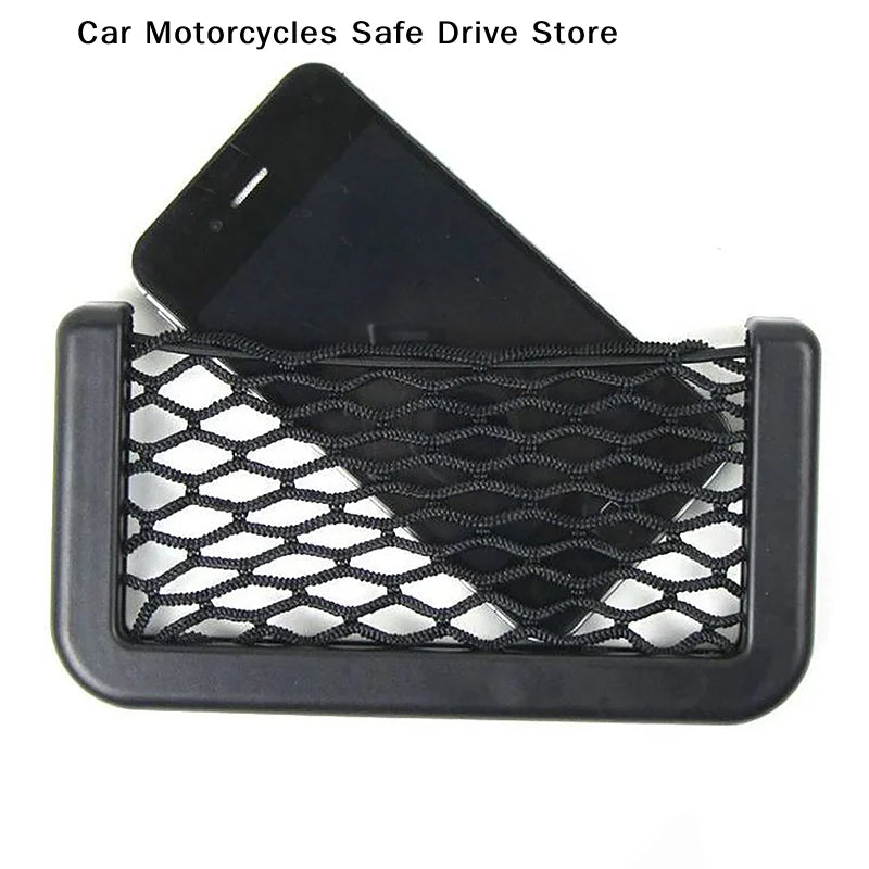 Car Storage Net Stretchable Mesh Pocket Magic Elastic Sticker