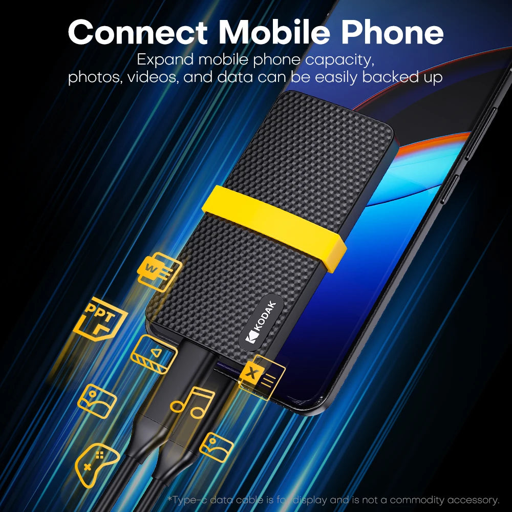 Kodak X200 Portable SSD 1TB USB 3 1 C External Solid State Drive PS4 Zpaxo