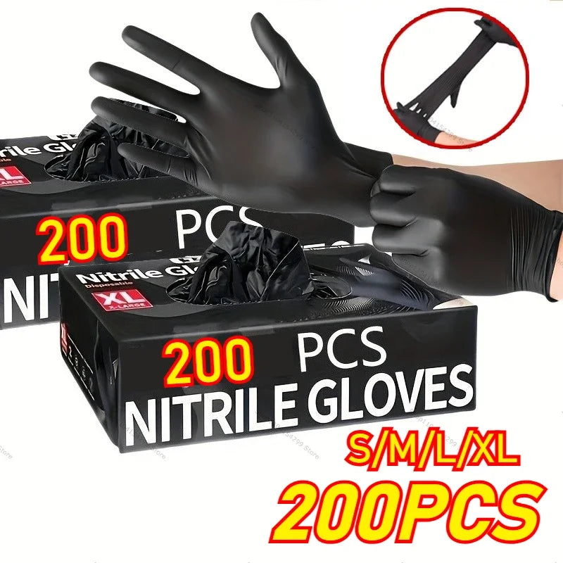 Black Disposable Nitrile Gloves Latex & Powder Free for Tattooing Manicures Salon Cleaning Disposable Food Working Latex Glove Zpaxo