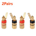2- Gold Plated Amplifier Speaker Terminal Binding Post Banana Plug Zpaxo 2Pairs