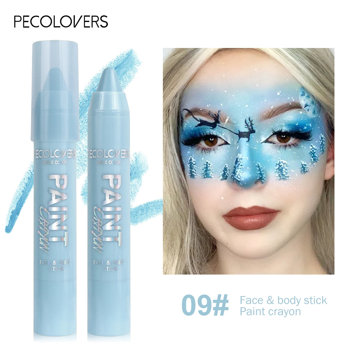 Face & Body Paint Sticks Body Paint in Blue black green Sweat-Proof & Water-Resistant Halloween & LongLasting Effect Zpaxo 09