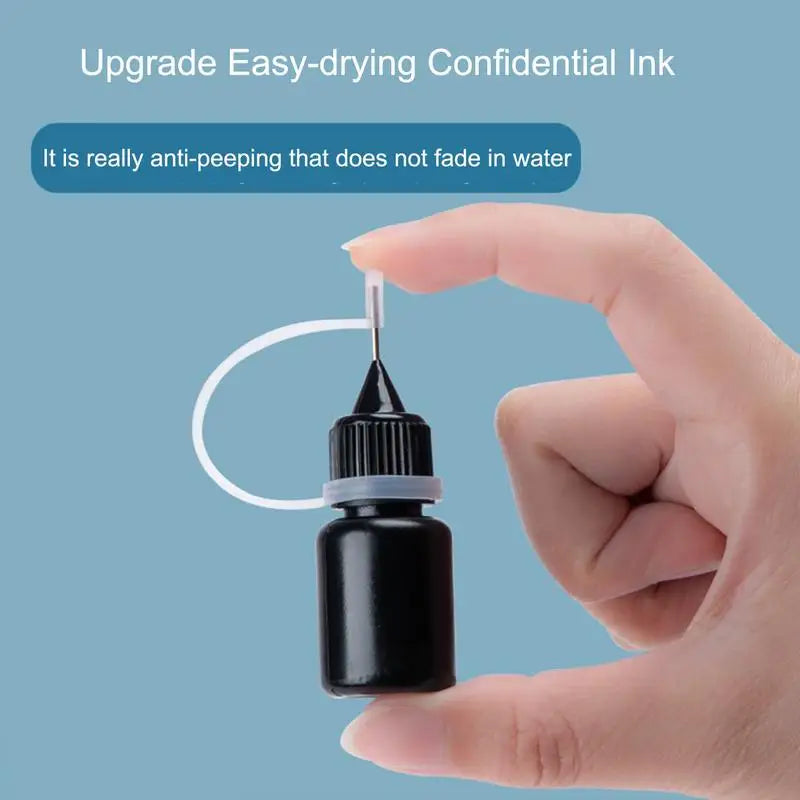 5ml Black Ink Oil Refills For Stamp Multifunctional Practical Stamp Roller AccessoriesWaterproof Privacy Protective Supplies Zpaxo