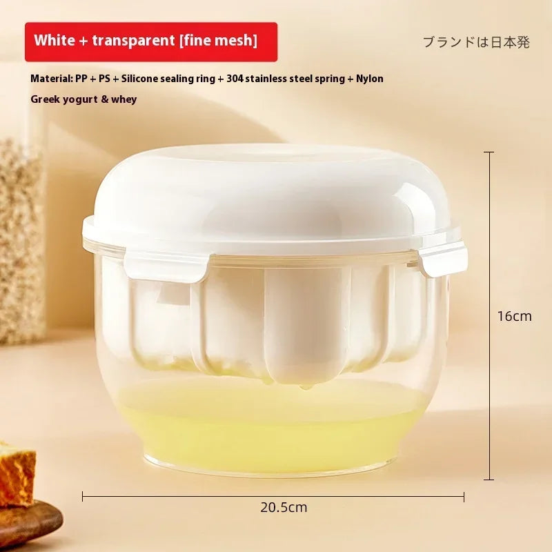 3L Greek Yogurt Strainer & Reusable Cheese Maker | Fine Mesh Yogurt Strainer Zpaxo White
