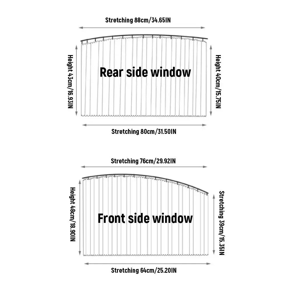 Car Side Window SunShades Privacy Magnetic Curtains Black Uv Protection Keeps Cooler Screen for Baby Sleeping Pure Cloth Auto Zpaxo