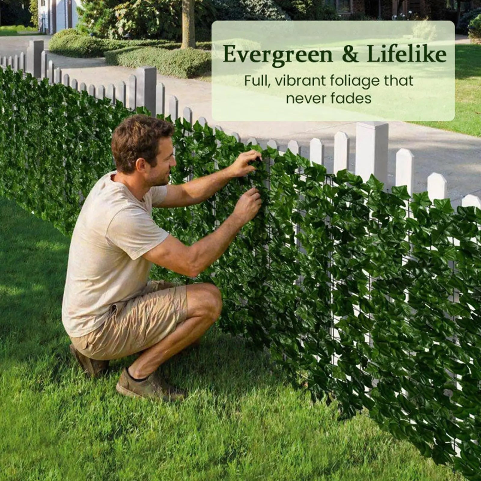 Outdoor Privacy Screen Realistic Decorative 19x118 Inch Artificial