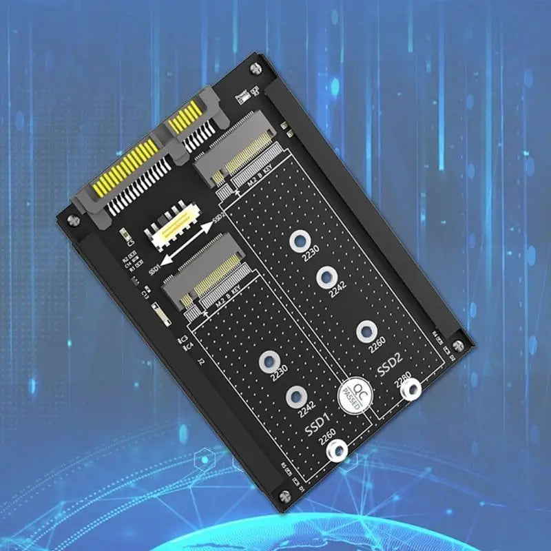 652F Double M.2 B SSDs to 2.5inch SATA3.0 Adapter with Frame Bracket SATA3.0 6Gbps Converters Adapter Card Replacement Zpaxo