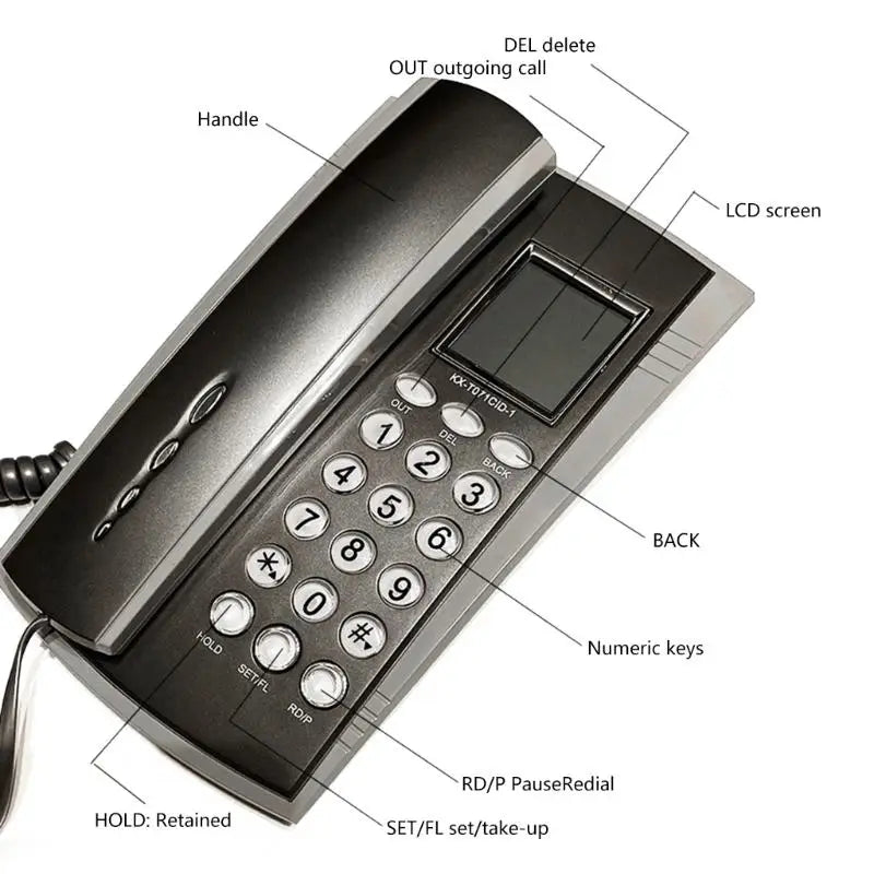 652F Small Telephones Fixed Landline Telephone Big Buttons LED Caller Zpaxo