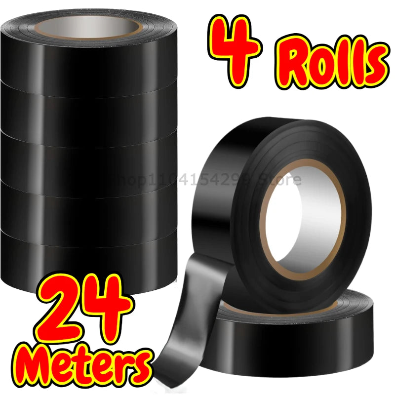 Black Electrical Wire Tape Electric Insulation Tape Heat Shrink High-Temp Insulating Adhesive for Industrial Home Mechanics Use Zpaxo 4roll