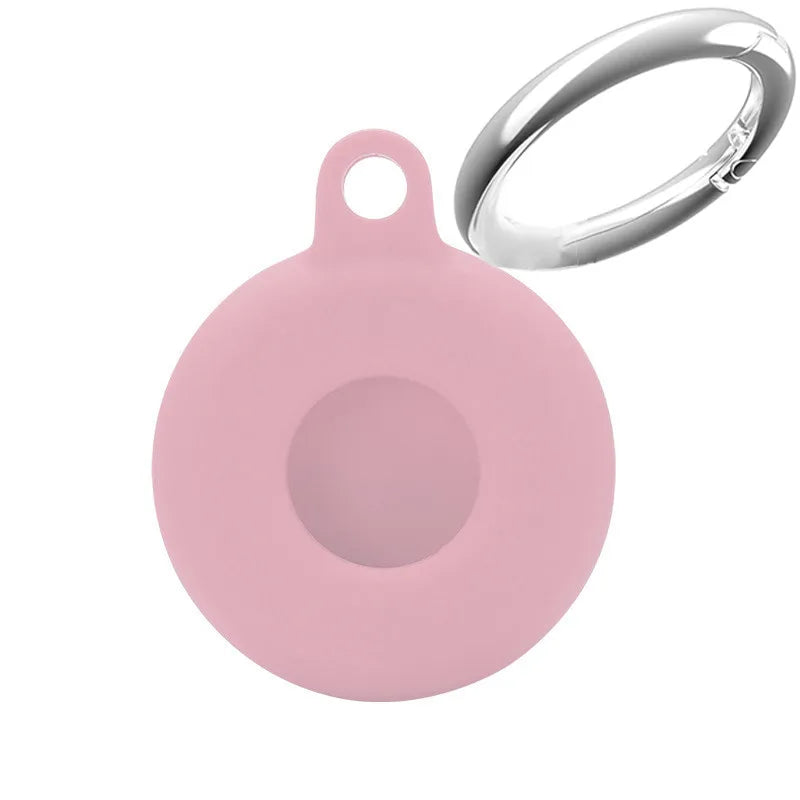 Waterproof Silicone Case For AirTag Tracker Protective Cover With Keychain Ring Locator Anti-Scratch Shell Accessories Key Ring Zpaxo Pink