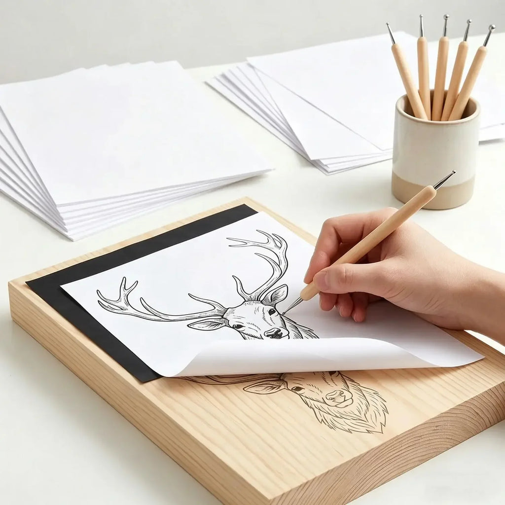White A4 Copy Carbon Paper Reusable Tracing Transfer Office School Zpaxo
