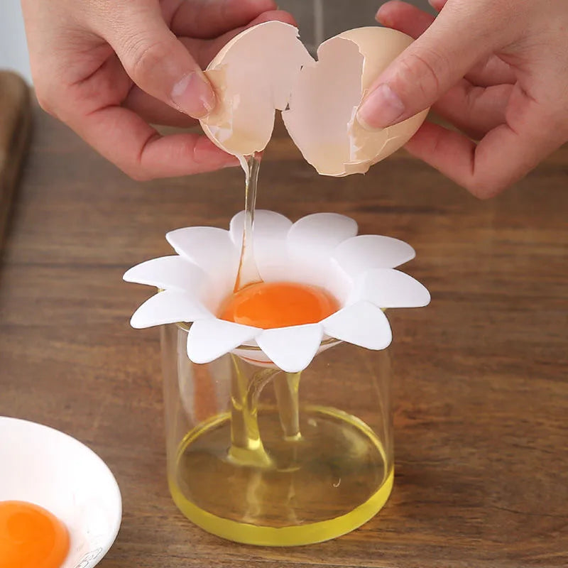 Kitchen Cute Flower Design Egg White Yolk Separator Kitchen Gadgets Baking Tools Egg Extractor Egg Separator Tools Zpaxo
