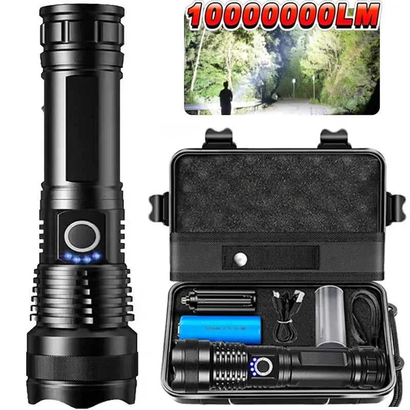 90000LM Power XHP50 Led Flashlight Rechargeable Torch Zoom Usb Hand Zpaxo