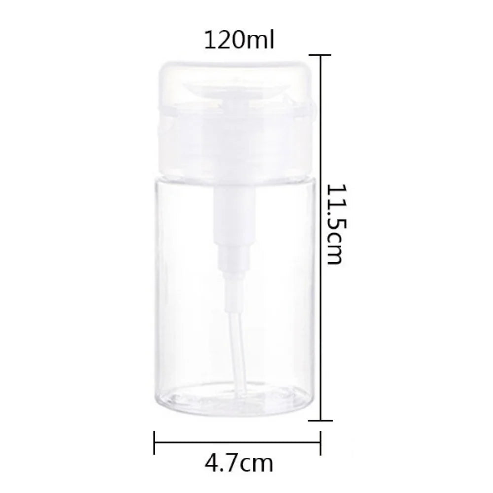 Refillable Bottle, Push Filler, Down Air Pump Unloader, Nail Polish and Makeup Remover Bottle Packaging Zpaxo 120ml 2pcs