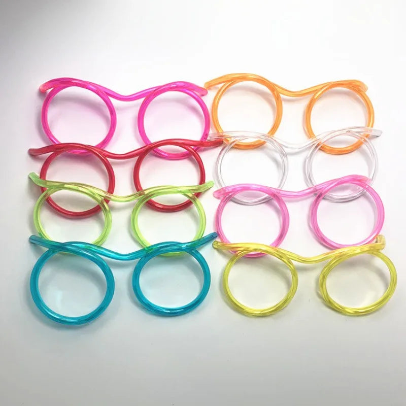 5PCS Fun and Whimsical Children's Glasses Drinking Straws, Flexible Eye Straws, Creative Art, DIY Styling Straws Zpaxo