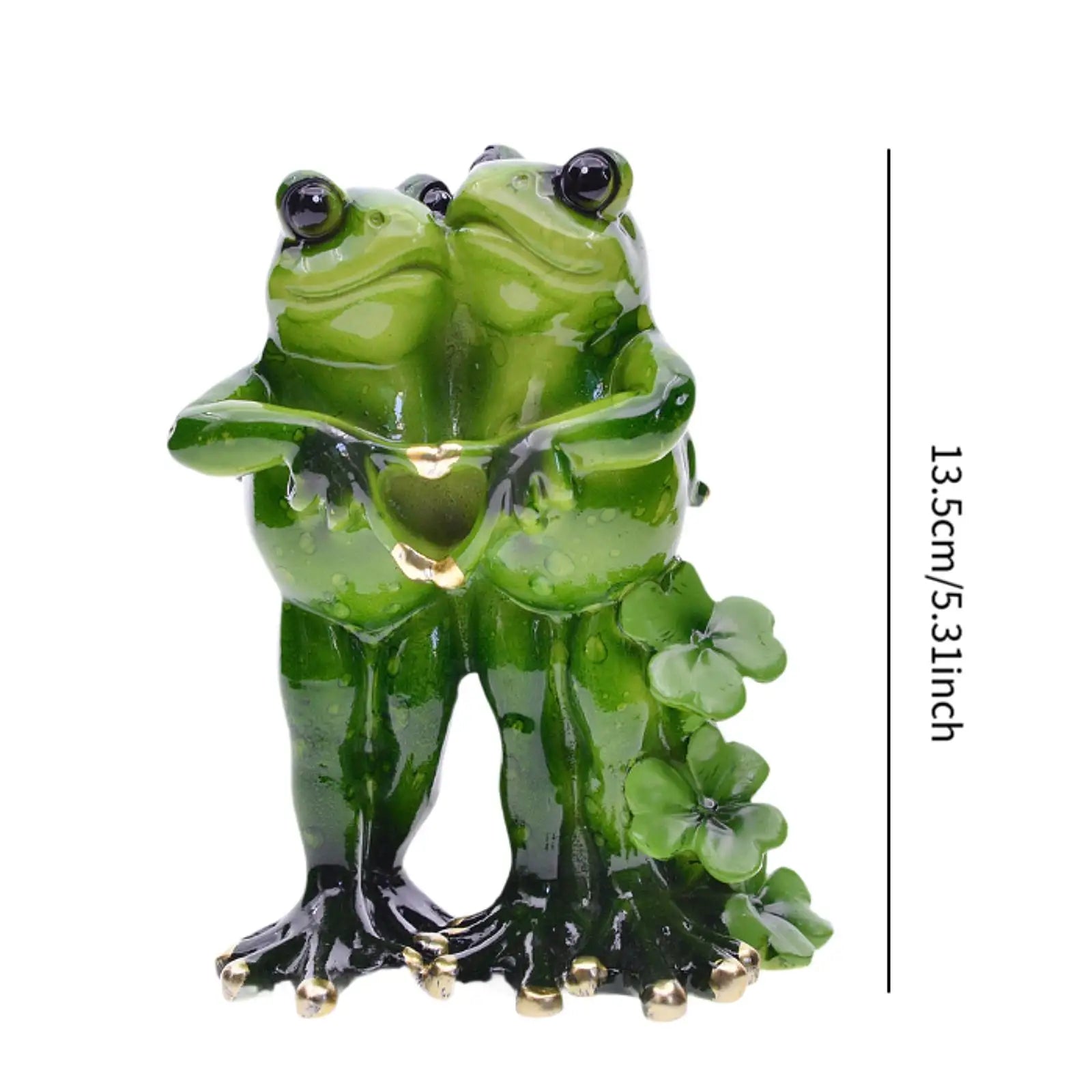 Funny Frog Statue Resin Figurine – Desk & Shelf Decor Resin Figurine Zpaxo Heart Shape on Chest