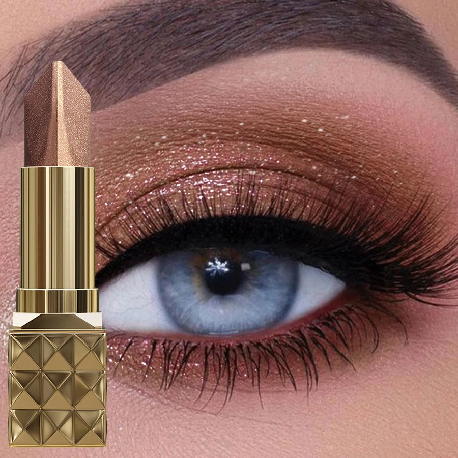 Two Eye Shadow Stick Velvet Shimmer Makeup Durable Waterproof