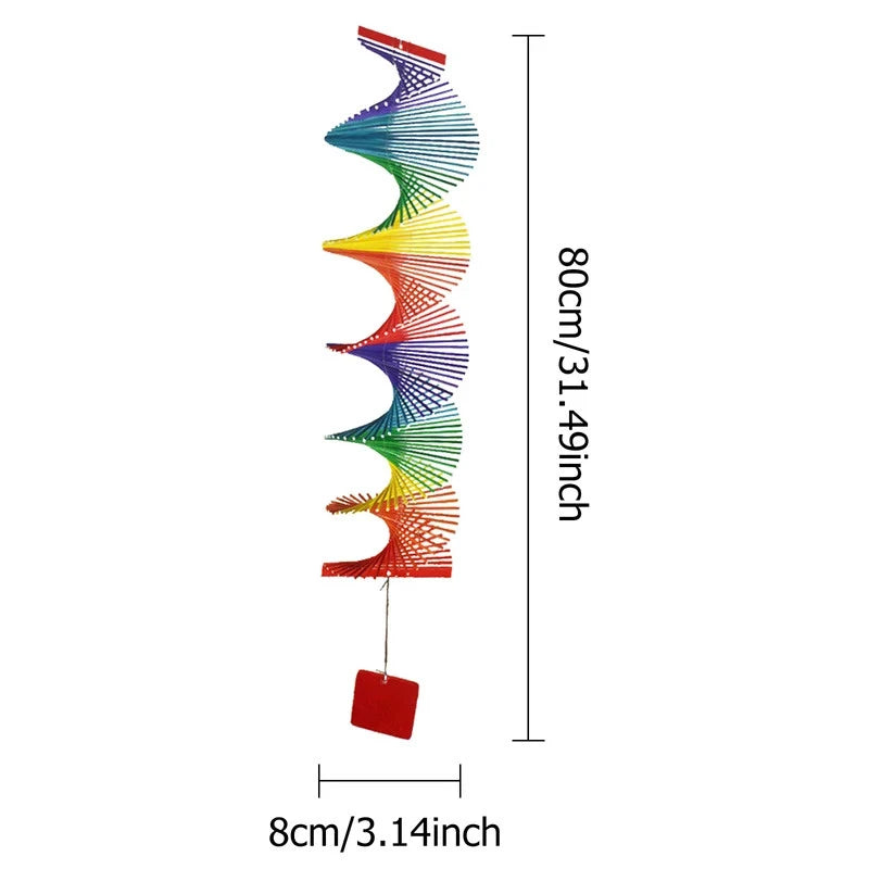 Rainbow 3D Rotating Wind Chime Creative Indoor Outdoor Decorative