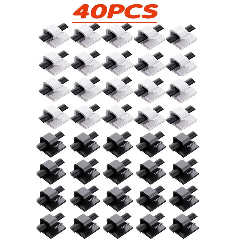 Cable Organizer Clips – Wall Mount Wire & Cord Holder (10/20/40pk)