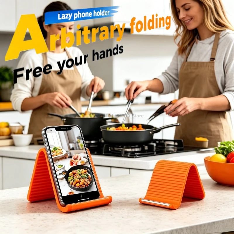 Flexible Cell Phone Holder Laptop Tablet Stand Non-slip Silicone Adjustable Foldable Desktop Holder Compatible Desktop Stand Zpaxo